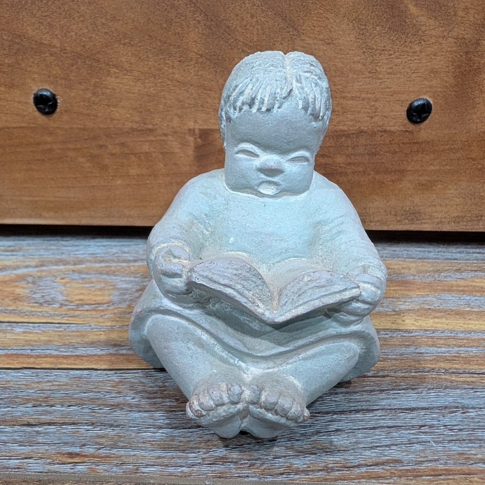 Vintage Isabel Bloom "Girl Reading a Book" Concrete sculpture